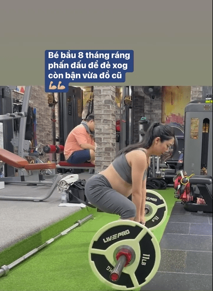 Em gái Trấn Thành khoe bụng bầu khệ nệ nâng tạ cực đỉnh Em gai Tran Thanh khoe bung bau khe ne nang ta cuc dinh