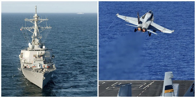 Mỹ tung "ong bắp cày" F/A-18 không chiến, bắn hạ loạt UAV, tên lửa Houthi My tung