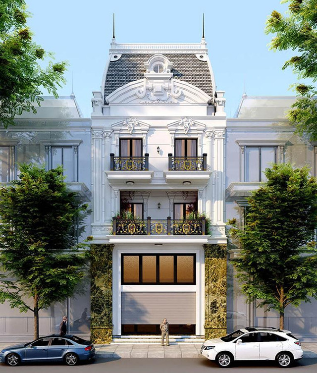 5 mẫu nhà ống tân cổ điển 3 tầng đẹp, hiện đại nhất - Hình 5 5 mau nha ong tan co dien 3 tang dep, hien dai nhat-Hinh-5