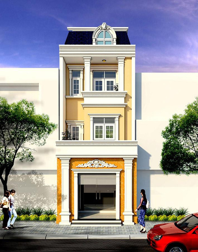 5 mẫu nhà ống tân cổ điển 3 tầng đẹp, hiện đại nhất - Hình 2 5 mau nha ong tan co dien 3 tang dep, hien dai nhat-Hinh-2