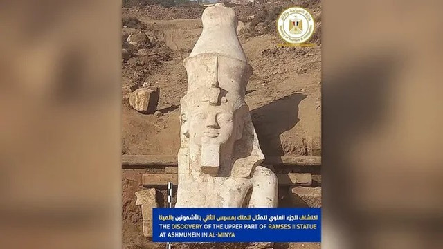Bất ngờ tìm thấy nửa trên của bức tượng pharaoh Ai Cập cổ đại Bat ngo tim thay nua tren cua buc tuong pharaoh Ai Cap co dai