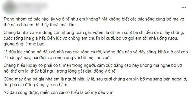 Thông gia gặp nhau, bố vợ mách: "Con ông gọi tôi bằng anh đấy" Thong gia gap nhau, bo vo mach:
