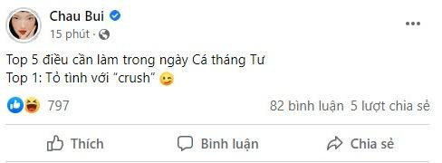 Châu Bùi từng tỏ tình Binz vào ngày Cá tháng tư? - Hình 2 Chau Bui tung to tinh Binz vao ngay Ca thang tu?-Hinh-2