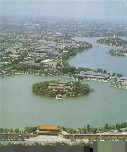 Toàn cảnh Trung Nam Hải nhìn từ trên cao.