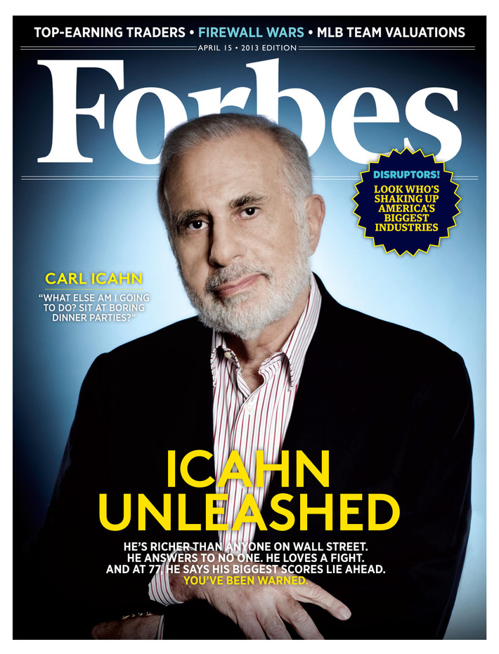 Tỷ phú Carl Icahn là người sáng lập kiêm CEO của Icahn Capital Management. Ông sinh ra trong một gia đình nghèo nhưng học giỏi và may mắn giành được học bổng tại trường Đại học Princeton nên đã vươn lên, ông hiện có khối giá trị tài sản ròng vào khoảng 20,3 tỷ USD