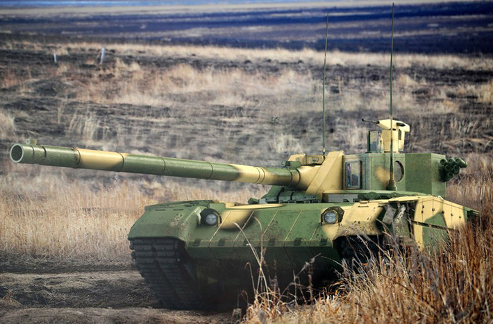 Một thiết kế khác về Armata với tháp pháo nhỏ, có vẻ như tác gia bức vẽ tiếp thu thông tin rò rỉ rằng Armata sẽ có tháp pháo không người điều khiển.