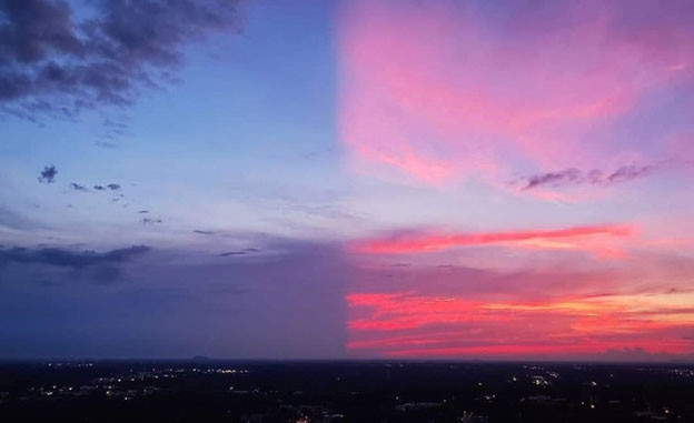 Hiện tượng lạ đón hai hoàng hôn ở Bắc Carolina