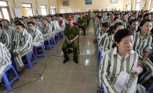 Tù nhân trại giam Hoàng Tiến (Chí Linh, Hải Dương) ngay trước thời điểm ân xá.