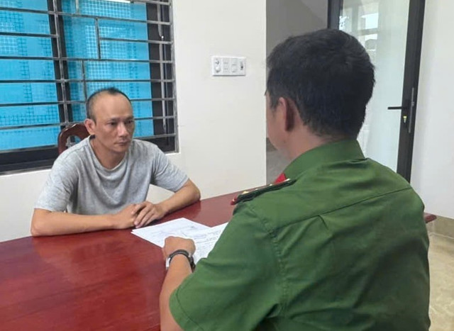 Đối tượng Lê Huỳnh Dự tại cơ quan Công an. du.jpg