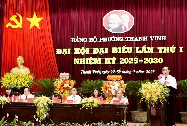 Đảng bộ phường Thành Vinh được Tỉnh ủy Nghệ An lựa chọn tổ chức đại hội điểm cấp trên trực tiếp cơ sở. dai-hoi-1753859605.jpg