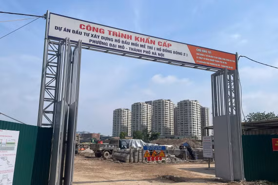 Dự án hồ điều hòa Mễ Trì chạy đua tiến độ trước mùa mưa