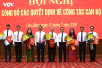 Cao Bằng công bố các quyết định điều động, bổ nhiệm cán bộ