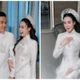 Hồ Quỳnh Hương rạng rỡ bên chồng khi thử áo dài