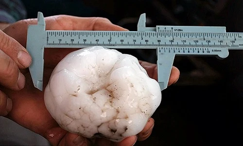 Hãi hùng mưa đá to như quả bóng chày ở Mỹ