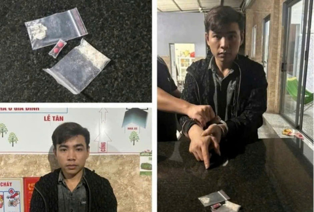 Võ Đình Khoa 27 tuổi, ở xã Tu Mơ Rông cùng tang vật. Ảnh CACC v1.jpg