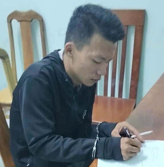 Đối tượng Tâm đã khai nhận hành vi phạm tội. Ảnh CA Đak Pơ toi-pham.jpg