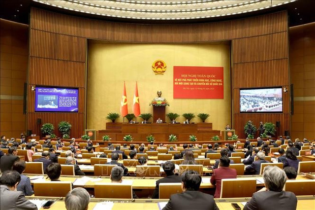 Hội nghị toàn quốc về đột phá phát triển khoa học, công nghệ, đổi mới sáng tạo và chuyển đổi số quốc gia. Ảnh TTXVN khoa-hoc-13125-1.jpg