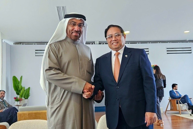 Thủ tướng Phạm Minh Chính tiếp Quốc Vụ khanh UAE Ahmed Ali Bin Al Sayegh - Ảnh: VGP/Nhật Bắc Thủ tướng Phạm Minh Chính tiếp Quốc Vụ khanh UAE Ahmed Ali Bin Al Sayegh - Ảnh: VGP/Nhật Bắc