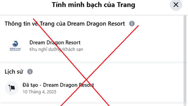 Hình ảnh page giả, mạo danh Dream Dragon Resort. to-1.png