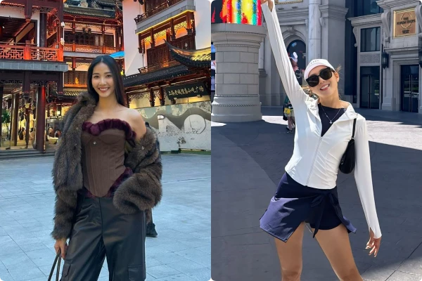 Hoàng Thùy dành thời gian khám phá Thượng Hải 