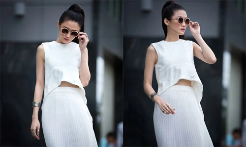 Chân dài Kha Mỹ Vân cá tính dạo phố Sài Gòn