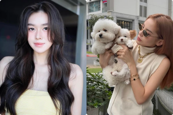 Tường San khoe mặt mộc, Kỳ Duyên chụp ảnh cùng cún cưng