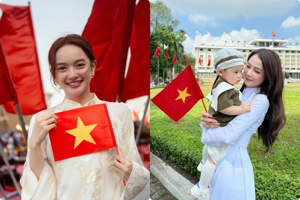 Hot face sao Việt: Kaity Nguyễn chụp ảnh cùng cờ đỏ sao vàng