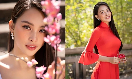 Hoa hậu Tiểu Vy đẹp “gây mê” trong tà áo dài Tết