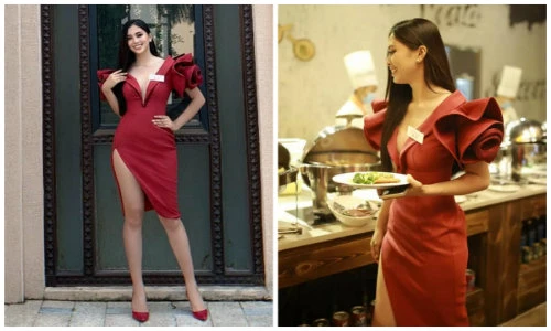 Trần Tiểu Vy khoe 3 vòng đẹp ngất ngây với váy bó, xẻ đùi cao