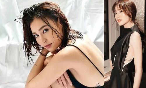 Loạt ảnh gợi cảm lộ hình xăm ngang ngực của Ninh Dương Lan Ngọc