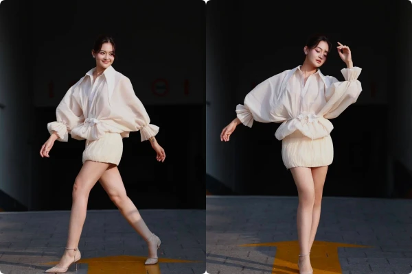 Thùy Anh “đốt mắt” fan với váy ngắn khoe chân dài trên phố