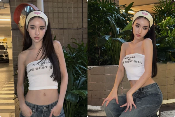 Người đẹp xứ Chùa Vàng diện áo ống, khoe vòng eo con kiến