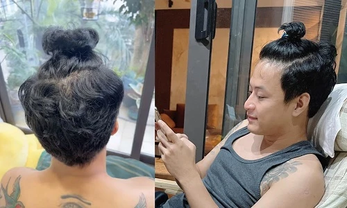 Ngỡ ngàng với mái tóc dài “nở hoa” của diễn viên Hồng Đăng