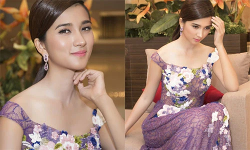 Diễn viên Kim Tuyến đẹp kiêu sa với đầm đính pha lê