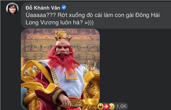 So với những kiểu tóc khác, màu nhuộm lần này của cô cá tính không kém lại hợp với khuôn mặt. Ngoài việc nhận cơn mưa lời khen, không ít fans lại hài hước ví von kiểu tóc của Thúy Hậu với Đông Hải Long Vương. Ảnh: Instagram NV