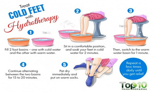 2. Ngâm chân bằng nước ấm. Đây là cách đơn giản nhất để làm ấm bàn chân của bạn. Sau khi ngâm chân bằng nước ấm, bạn lau khô chân và đi tất để giữ ấm bàn chân.