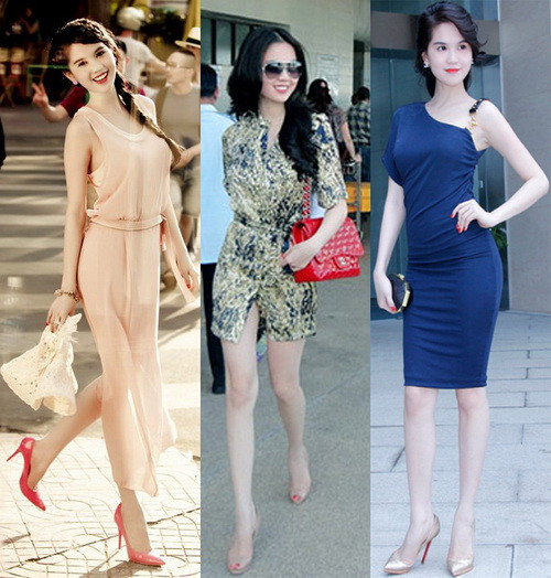 Nói đến các sao Việt "nghiện" giày đế đỏ, đầu tiên phải kể đến Ngọc Trinh. Cô nàng luôn biết cách kết hợp những đôi giảy sanh chảnh với trang phục phù hợp để tôn lên vẻ đẹp của mình. Ảnh: trithucsong.com.