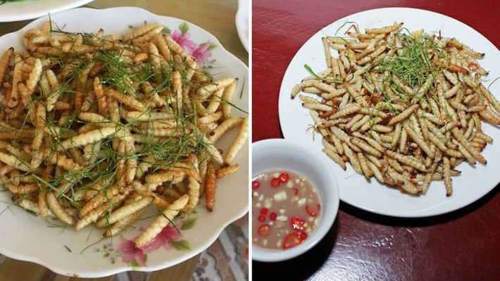 Người dân thường chế biến sâu chít thành món xào lá chanh hoặc nướng, có thể nấu cháo. Ảnh: Bách hoá Xanh