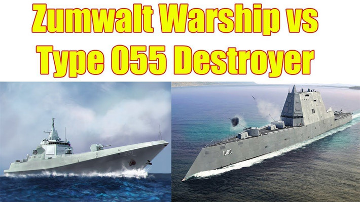Giống như tàu USS Zumwalt, Type 055 có một kết nối thân tàu và thượng tầng phẳng, nghiêng vào trong. Các cửa sổ đài chỉ huy hẹp và dường như Type 055 là bản sao cấu hình boong thân tàu của USS Zumwalt ở một mức độ nào đó, với các ăng-ten radar được ghép vào hai bên đài chỉ huy của tàu.