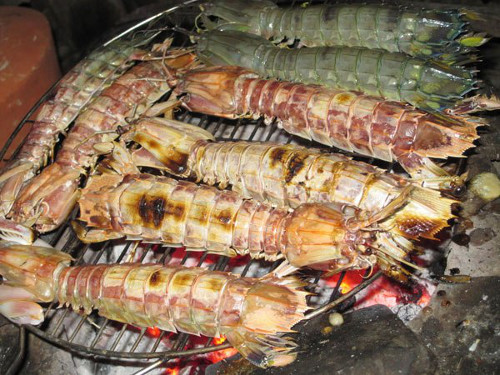 Nếu nướng, phải quạt cho than hồng, trở đều, vỏ tôm vừa chín vàng, bốc lên mùi thơm phức là được. Thịt tôm tít đỏ hồng, mùi phưng phức, mềm mại nhưng không bở. Món này thường kèm thêm rau sống, cà chua, chuối chát, dưa leo.