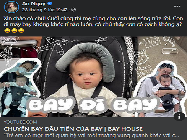 Mẹ bỉm sữa đã cho Bay lên sóng lần đầu trên Youtube.