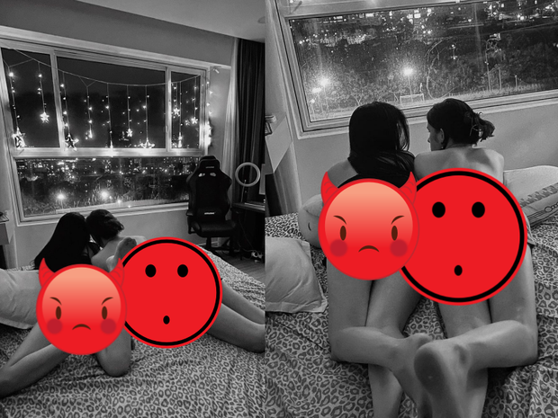 Ở một góc khác, Đức Bo tung ảnh "giường chiếu" với tình tin đồn. Netizen xem xong đỏ mặt vì hướng ống kính chĩa thẳng vào vòng 3 của cả hai khá thiếu tinh tế.