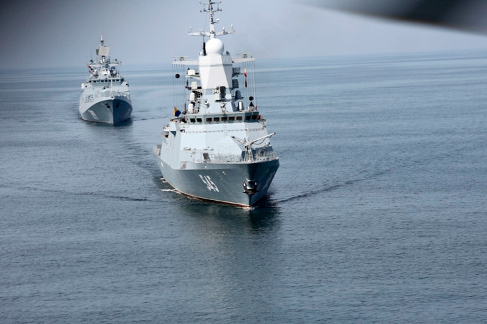Thủy quân lục chiến Nga vừa hoàn thành đợt tập trận đổ bộ ở Kaliningrad, một phần trong nhiệm vụ huấn luyện sẵn sàng chiến đấu của Hải quân Nga năm 2018. Ảnh: Bộ Quốc phòng Nga.