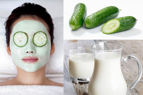 Dưa chuột, sữa tươi. Thái dưa chuột thành lát mỏng, bỏ vào trong 1 chiếc bát. Đổ sữa tươi vào bát ngâm dưa khoảng 5-10 phút. Vớt ra và đắp lên vùng da có nám trong khoảng 15-20. Sữa tươi và dưa chuột sẽ nuôi dưỡng làm trắng da và sạch nám, ngoài ra cũng giúp da mịn màng và săn chắc hơn. Ảnh: Blogtrangda.