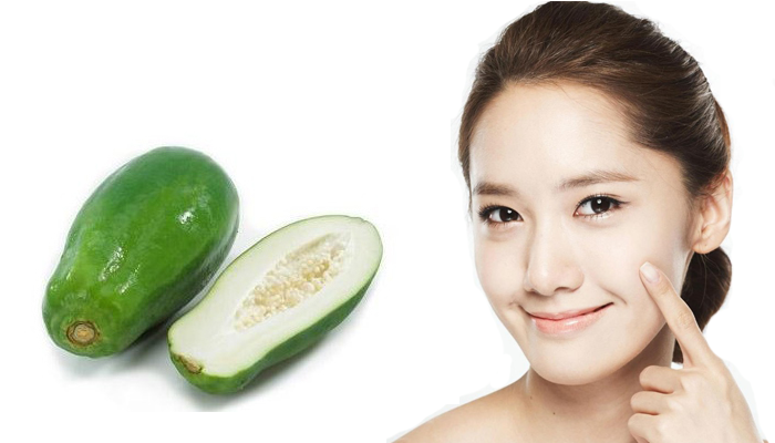 Mặt nạ làm đẹp. Người dân xứ Island luôn có làn da trắng mịn, không hề có mụn trứng cá bởi họ có cách làm đẹp vô cùng đơn giản là dùng vỏ trái đu đủ xanh để vào ngăn mát tủ lạnh và đắp mặt 2-3 lần/tuần. Mủ trái đu đủ dưỡng da rất tốt. Ảnh: Chamsocda.