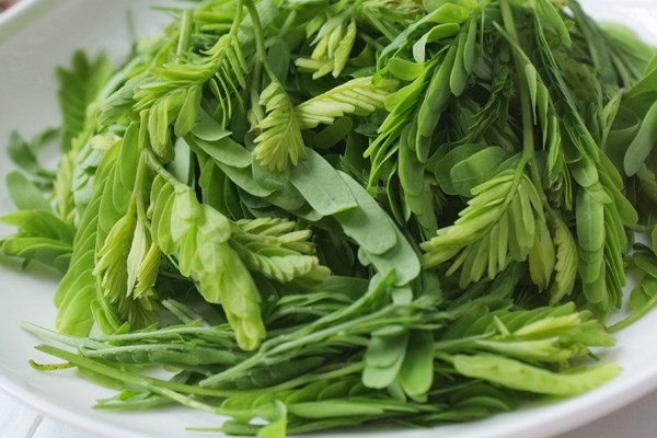 Lá me giúp điều trị chứng lở ngứa ngoài da do dị ứng, gan mật nóng nhiệt. Lá me có tác dụng giải độc, trị bệnh ngoài da, thường tắm cho trẻ em đề phòng bệnh ngoài da vào mùa hè. Ảnh: Ydvn.net.