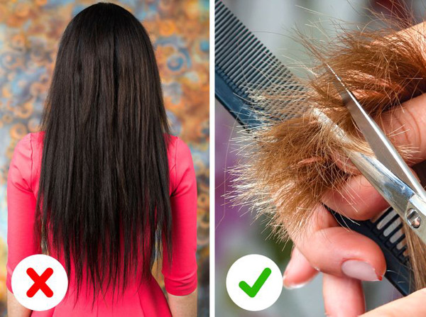 Không tỉa tóc thường xuyên. Cắt tỉa có ý nghĩa lớn trong chăm sóc tóc. Bằng cách này, những phần tóc khô, dễ gãy, chẻ ngọn sẽ được loại bỏ, tránh gãy rụng. Tốt nhất, bạn nên chú ý cắt tỉa tóc 12 tuần một lần.