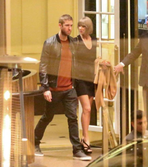 Taylor Swift tay trong tay với Calvin Harris tại khách sạn ở Los Angeles tối 1/3 vừa qua.