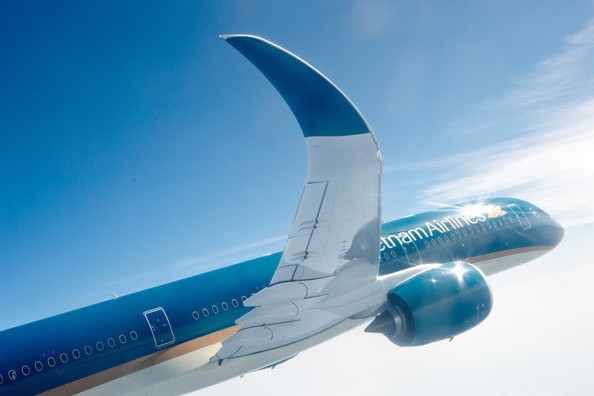 Chiếc A350 thứ 8 mới nhất này vừa thực hiện chuyến bay thương mại đầu tiên từ Hà Nội đi TP HCM sáng nay (21.8).