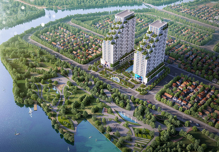 UBND TPHCM đang đề nghị các cơ quan chức năng của thành phố làm rõ vụ việc Công ty Kim Khí TPHCM chuyển nhượng khu đất rộng hơn 9.000m2 (tại đường Nguyễn Văn Quỳ, quận 7, TP HCM) cho tập đoàn Đất Xanh với giá 102 tỷ đồng, có dấu hiệu bán rẻ đất công của Nhà nước. Hiện khu đất này đã trở thành 2 tòa nhà cao 25 tầng mang tên thương mại là dự án Khu chung cư cao cấp Luxgarden do Tập đoàn Đất Xanh làm chủ đầu tư. Ảnh: Tập đoàn Đất Xanh.